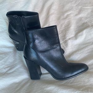Black leather boots